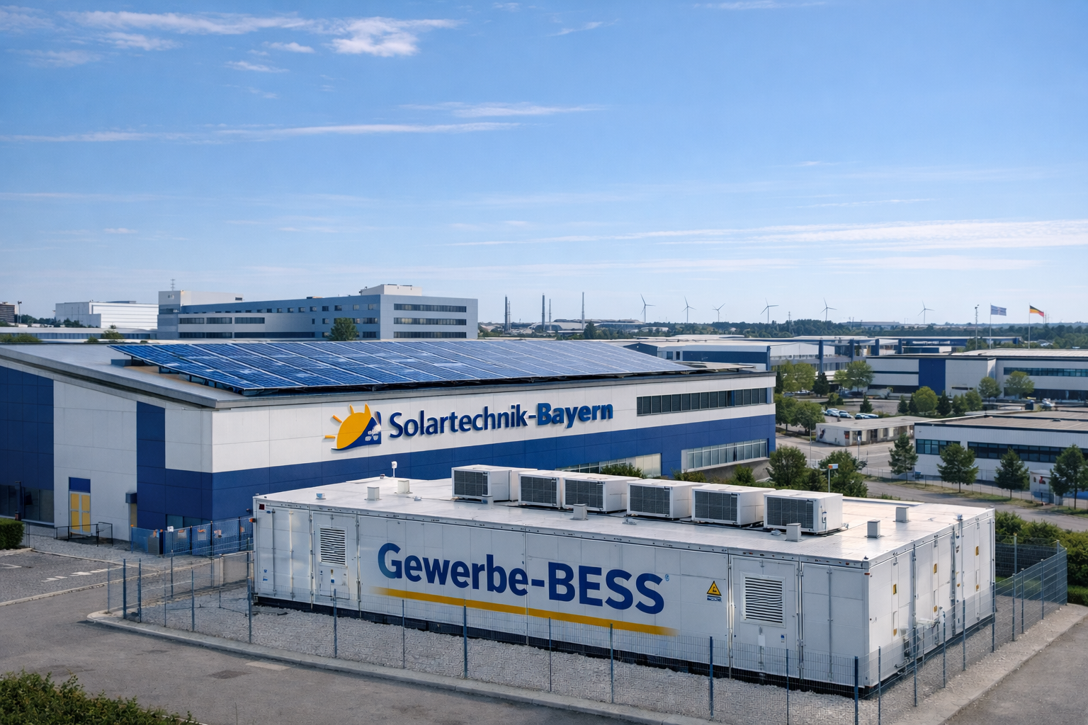 Gewerbe-Batteriespeicher mit PV-Anlage
